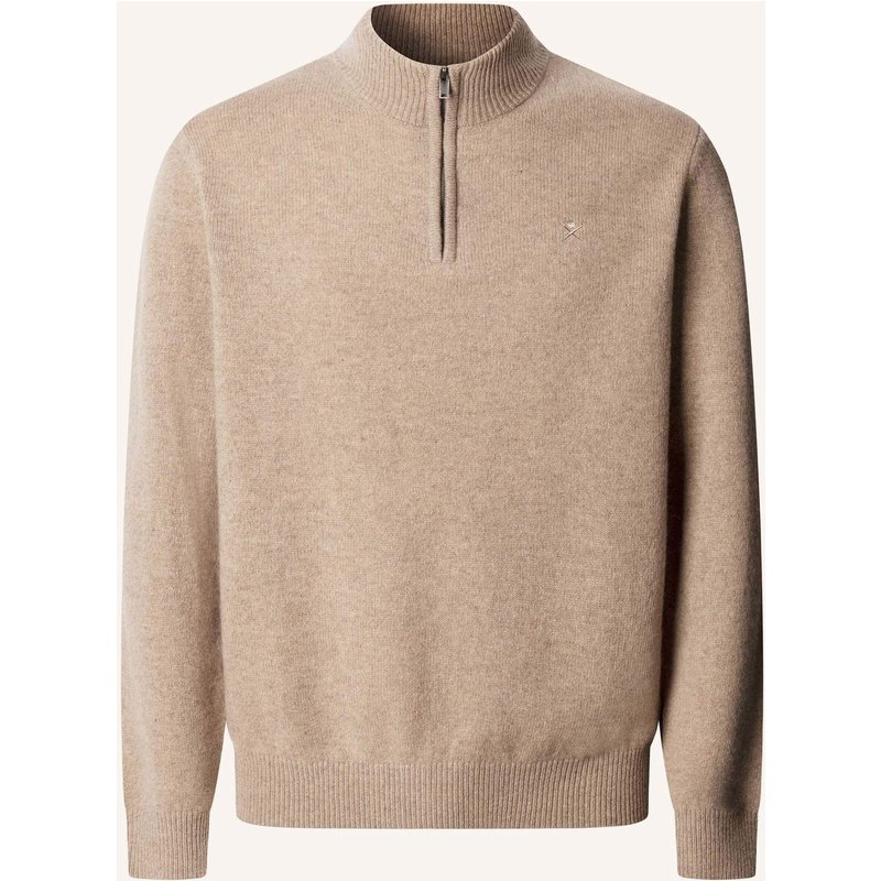 Hackett London Pullover Lambswool Hzip beige