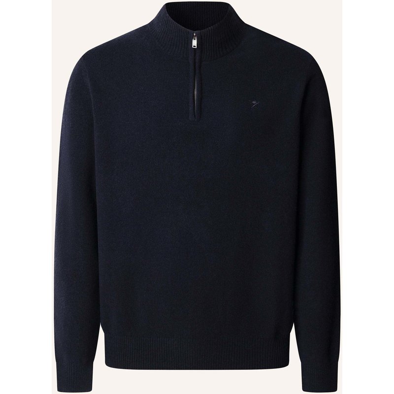 Hackett London Pullover Lambswool Hzip blau
