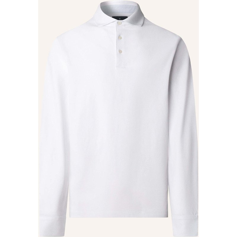 Hackett London Poloshirt Multi Trim Jersey Ls weiss