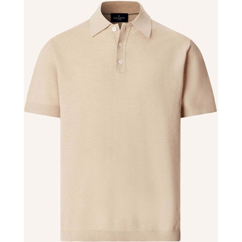 Hackett London Poloshirt Honeycomb Ss Polo beige