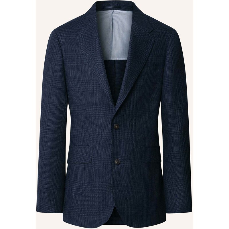 Hackett London Sakko Linen Wool Gchk Cc blau