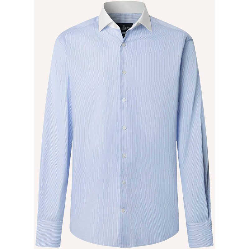 Hackett London Freizeithemd Fine Stripe W Collar blau