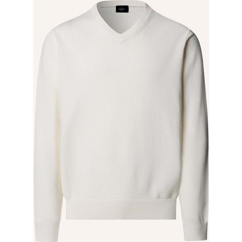 Hackett London Pullover Ess Cotton V Neck weiss