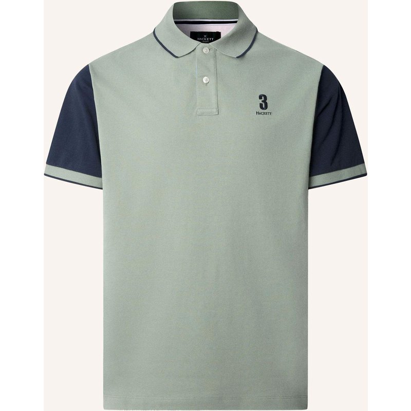 Hackett London Poloshirt Heritage Nbr Bk Panel gruen