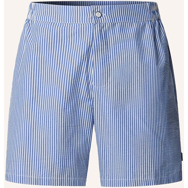 Hackett London Badeshorts Seersucker Tailored blau