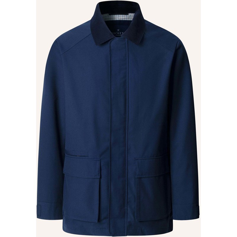Hackett London Stehkragenmantel 2 Pkt Carcoat blau