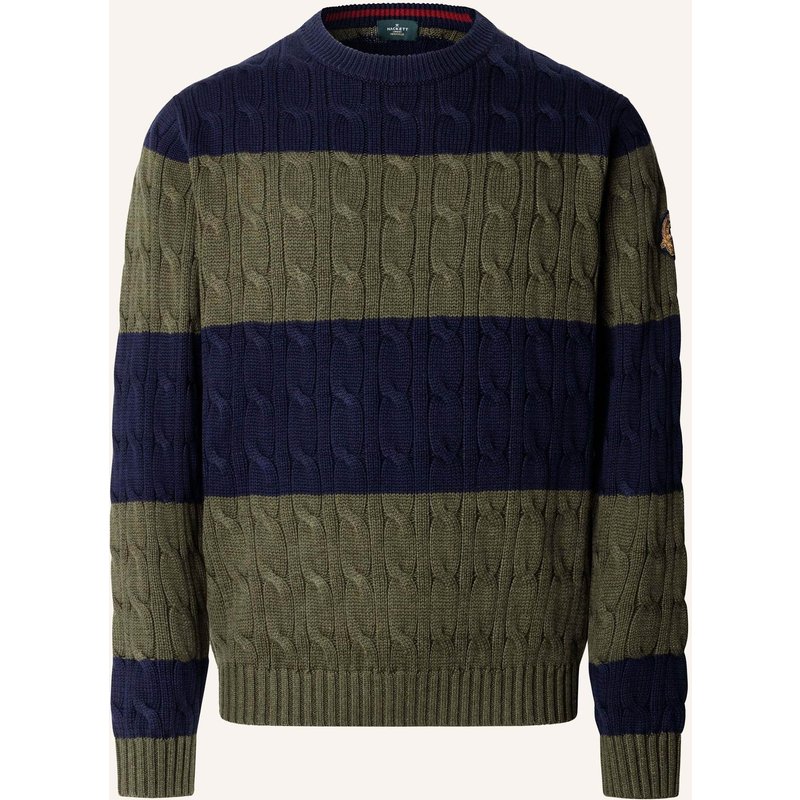 Hackett London Pullover Heritage Str Cable Crw blau