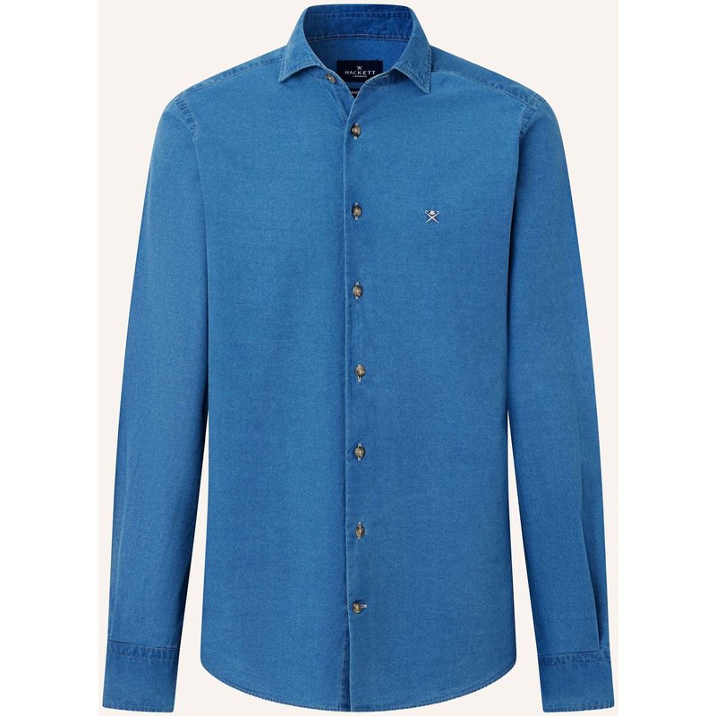 Hackett London Freizeithemd Ess Mid Denim blau