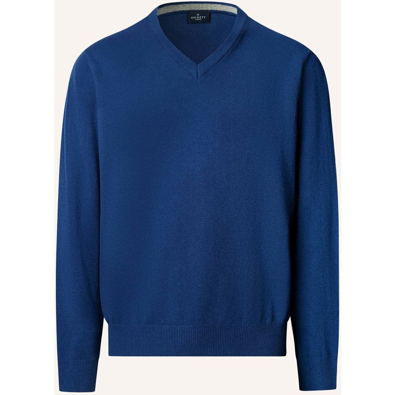 Hackett London Pullover Merino Cash Mix V blau