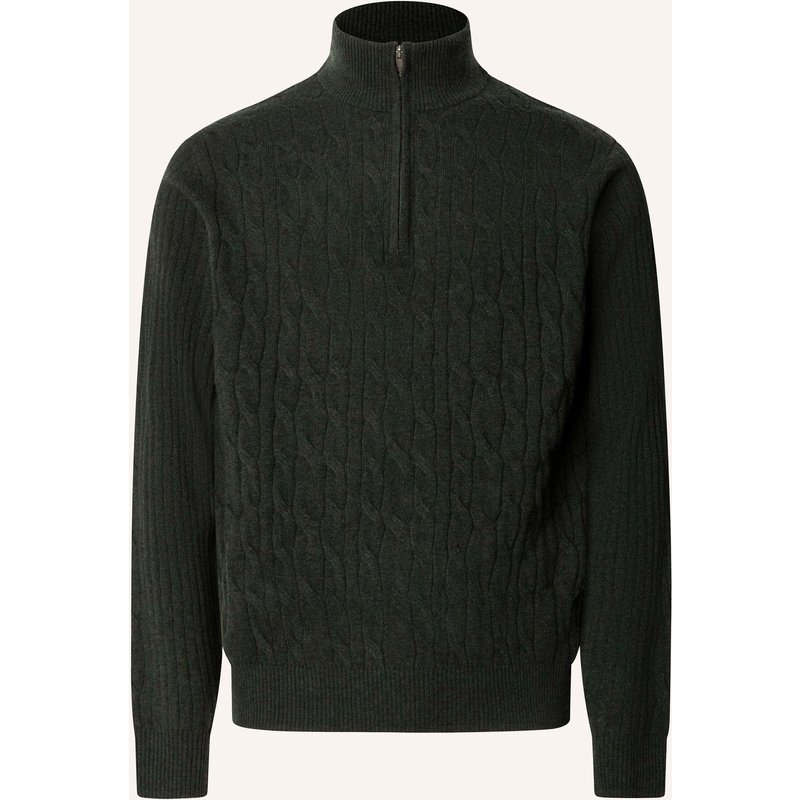 Hackett London Pullover Lambswool Cable Hzip gruen