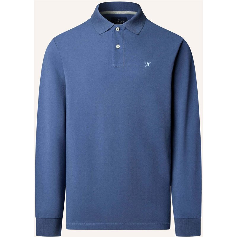 Hackett London Poloshirt Slim Fit Logo Ls blau