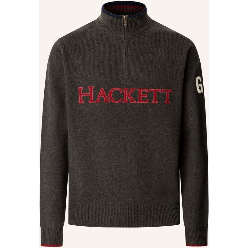 Hackett London Pullover Heritage Knit Hzip gruen