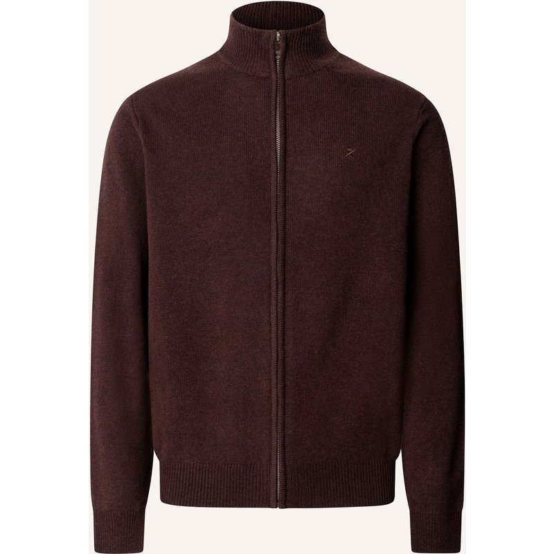 Hackett London Pullover Lambswool Fzip braun