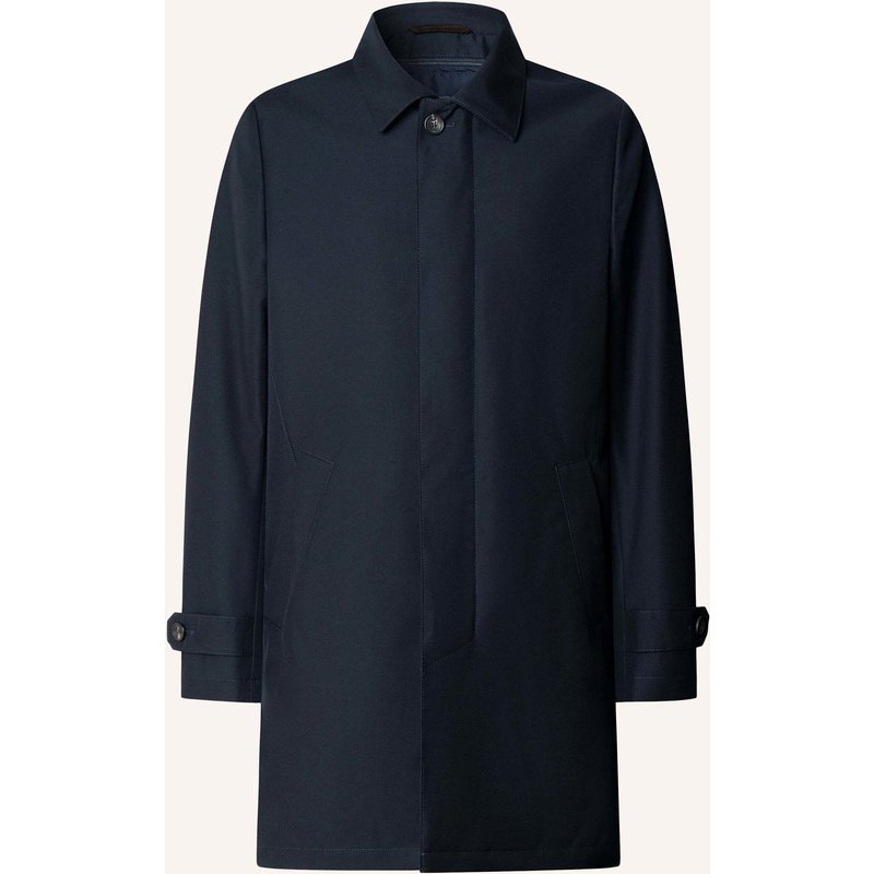 Hackett London Stehkragenmantel Sr Mac W/Liner blau