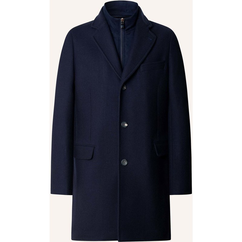Hackett London Stehkragenmantel Sr Wl Cash W/Bib Coat blau
