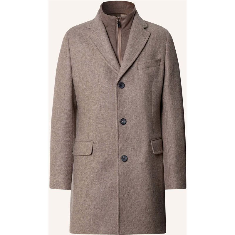 Hackett London Stehkragenmantel Sr Wl Cash W/Bib Coat braun