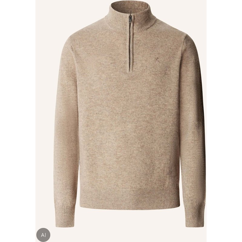 Hackett London Pullover Lambswool Hzip weiss