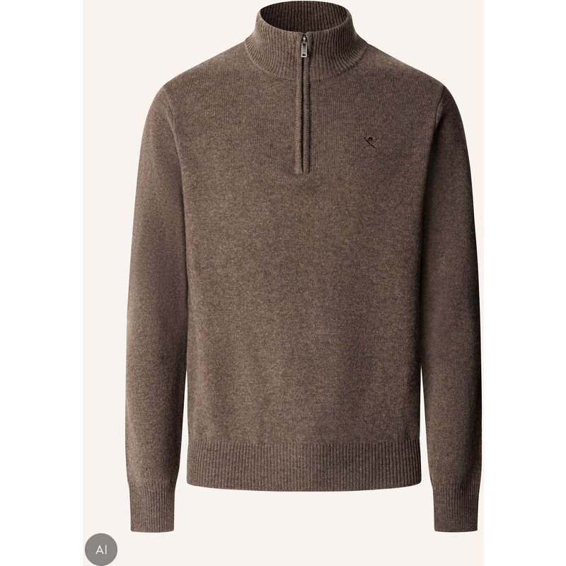 Hackett London Pullover Lambswool Hzip beige