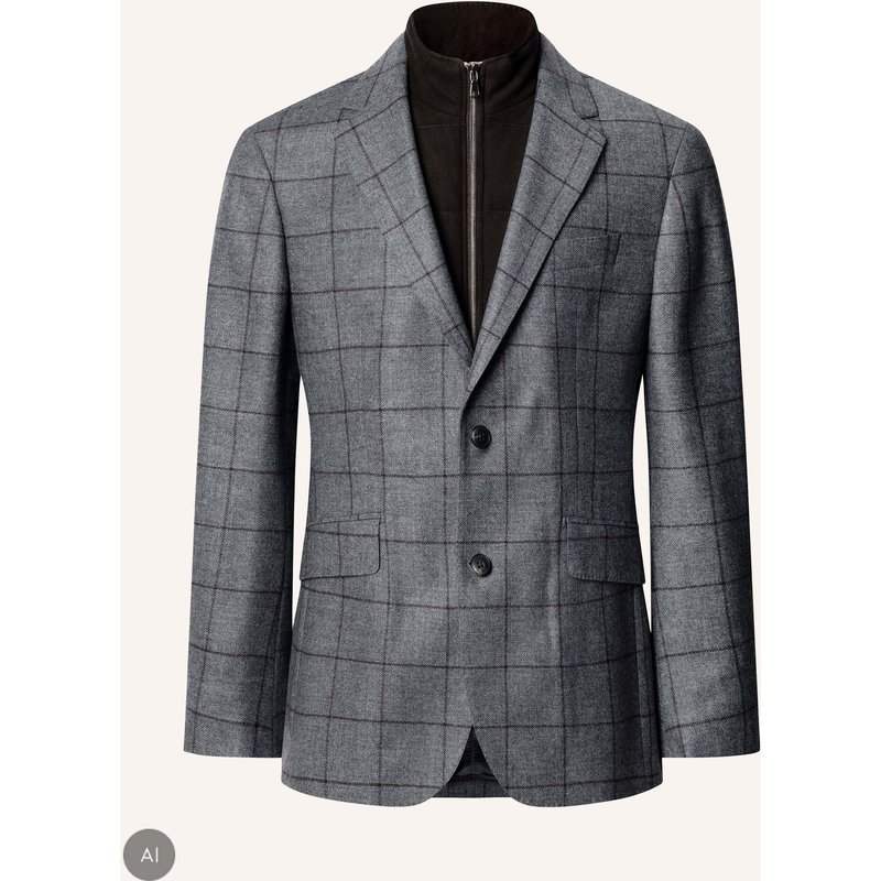 Hackett London Sakko Grey Wool Wpane Bib grau
