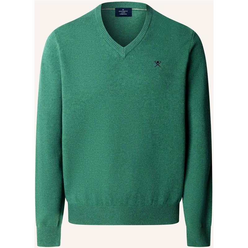 Hackett London Pullover Lambswool V Neck gruen