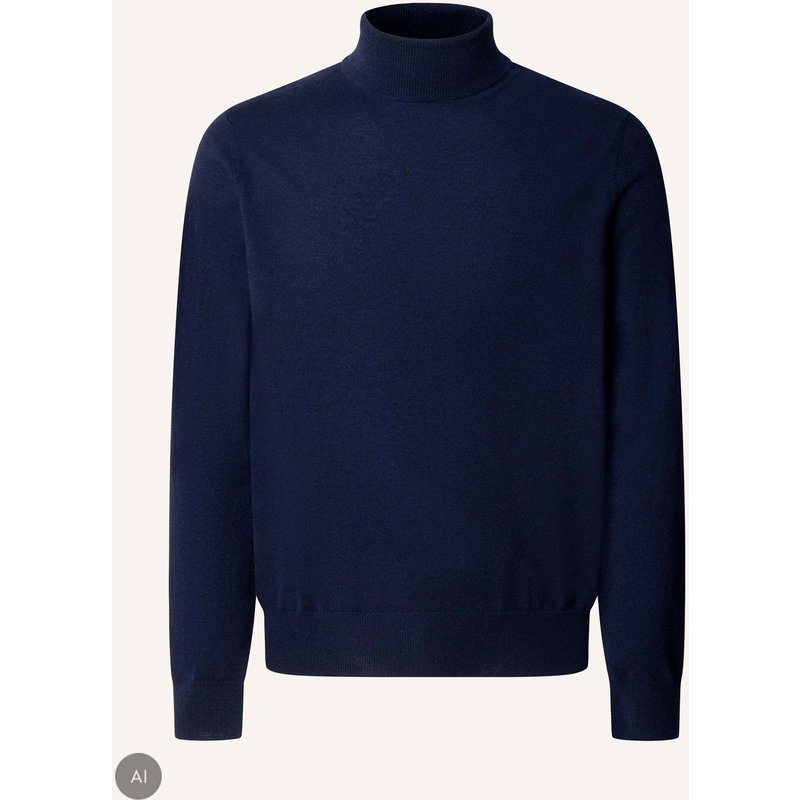 Hackett London Pullover Sr Cashmere Roll Neck blau