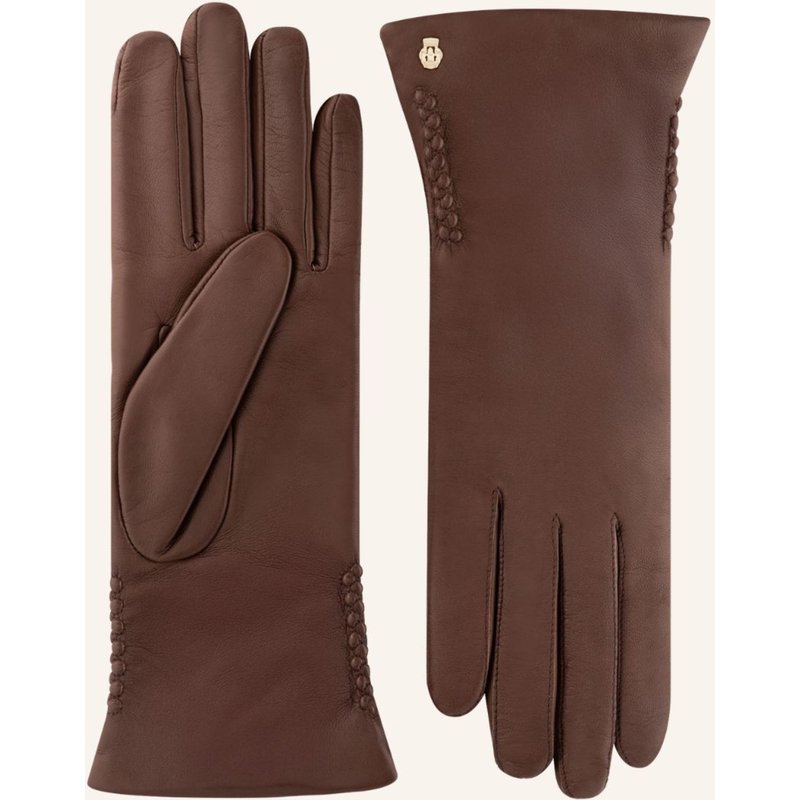 Roeckl Lederhandschuh Mit Kaschmirfutter Regina braun