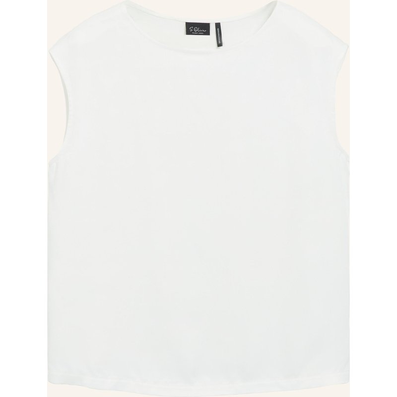 S.Oliver Black Label Blusentop Im Materialmix weiss