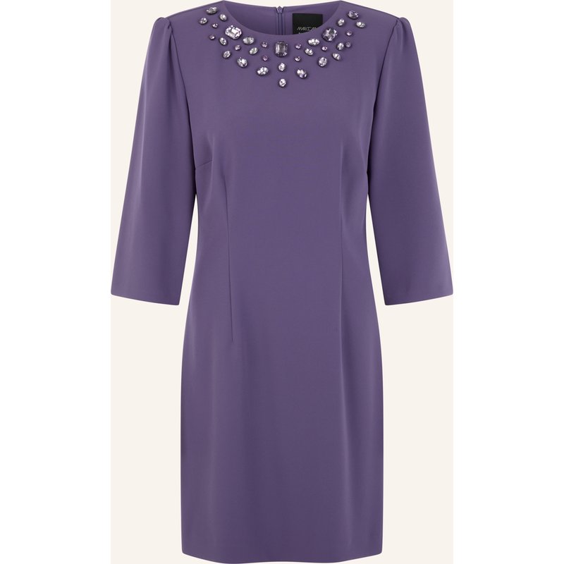 Marc Cain Kleid Mit 3/4-Arm Und Schmucksteinen blau