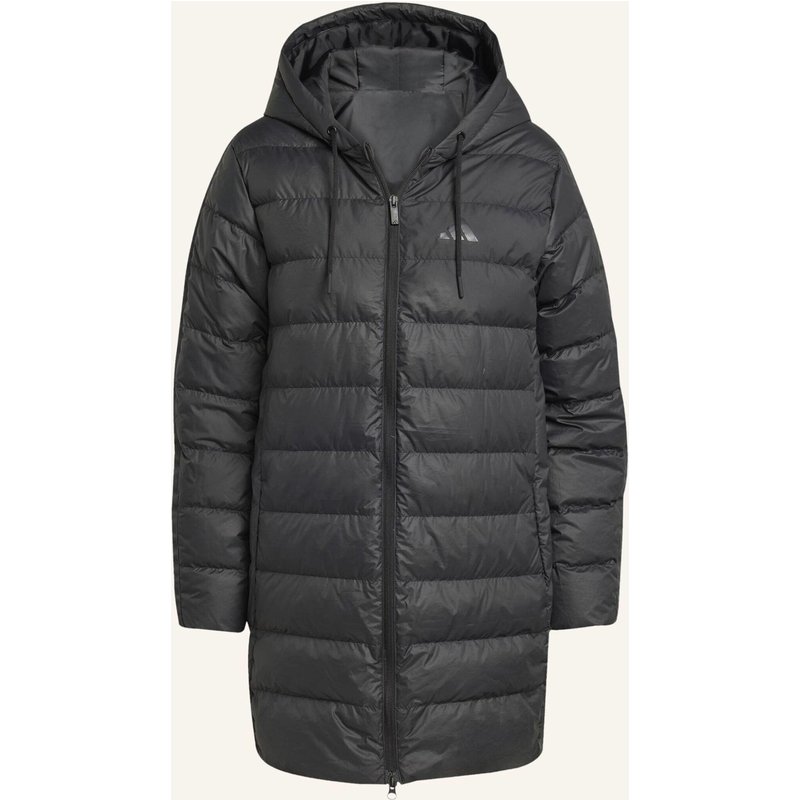 Adidas Essentials Climawarm 3-Streifen Light Daunenparka Mit Kapuze schwarz