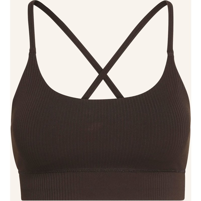Adidas Adidas All Me Light Support Rib Bra Longline Sport-Bh braun