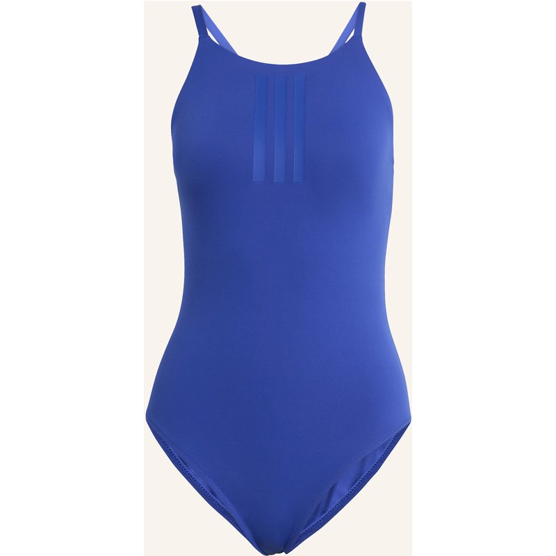Adidas High-Neck-Badeanzug 3-Streifen blau