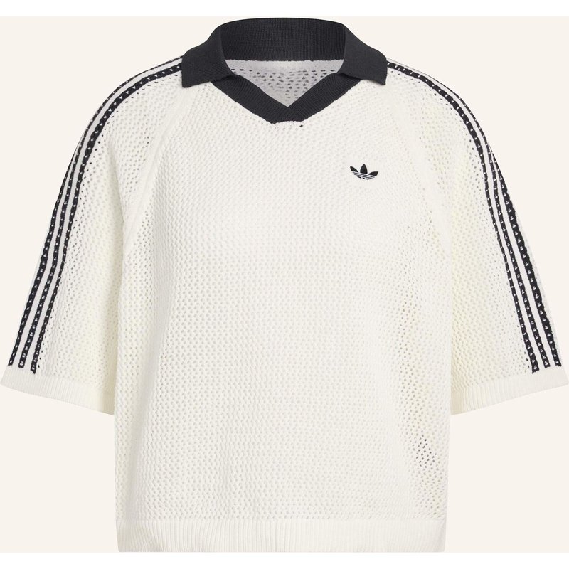 Adidas Originals Strick-Poloshirt Knitted Crochet Polo weiss