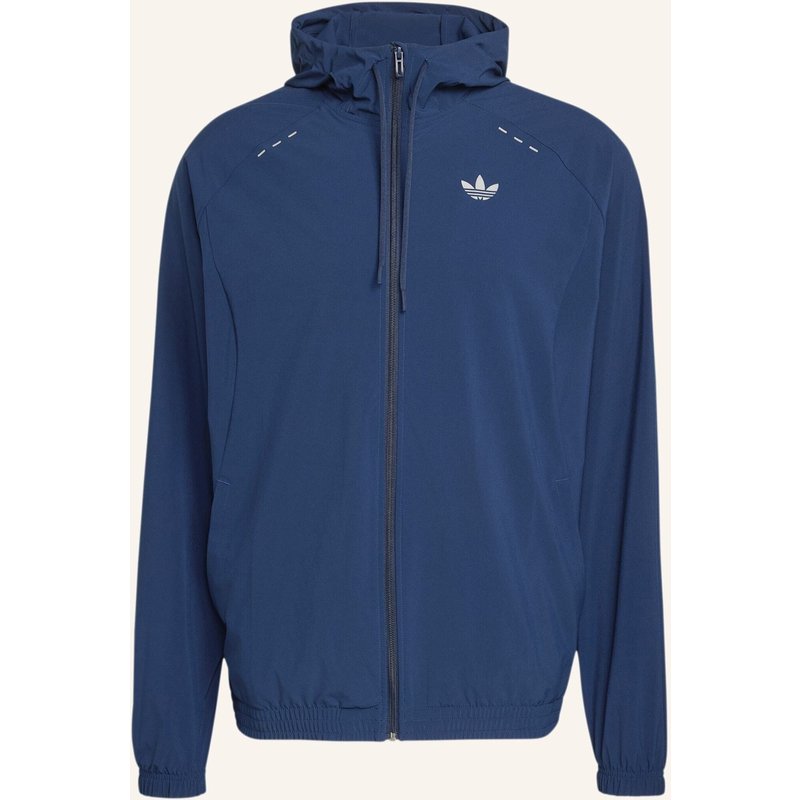Adidas Originals Tech Trefoil Essentials Originals Jacke, Kapuze, Durchgehender Reissverschluss blau