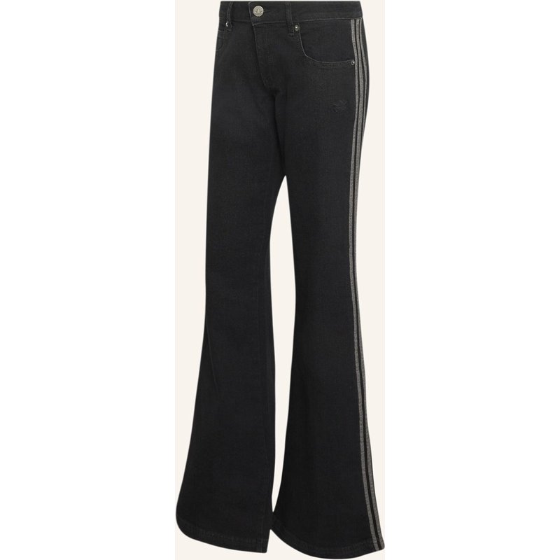 Adidas Originals Sst Low Rise Denimhose, Ausgestelltes Bein schwarz