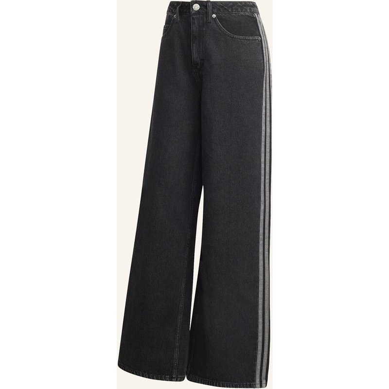Adidas Originals Jeanshose, Hoher Bund, Weites Bein schwarz