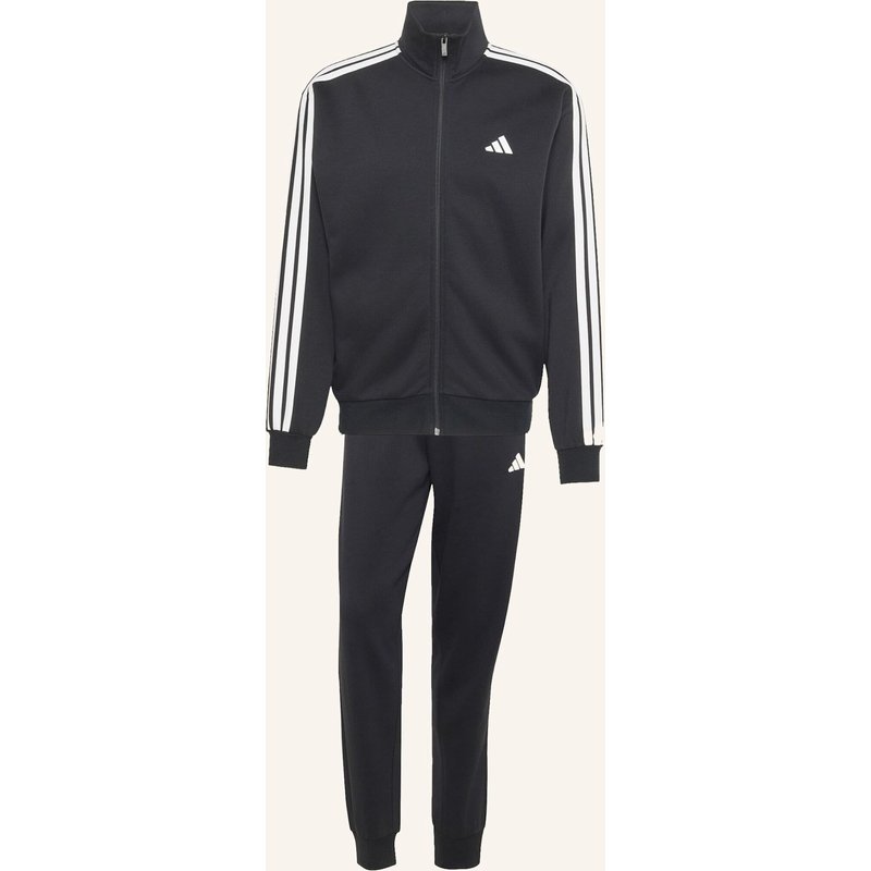 Adidas 3-Streifen Fleece Trainingsanzug schwarz