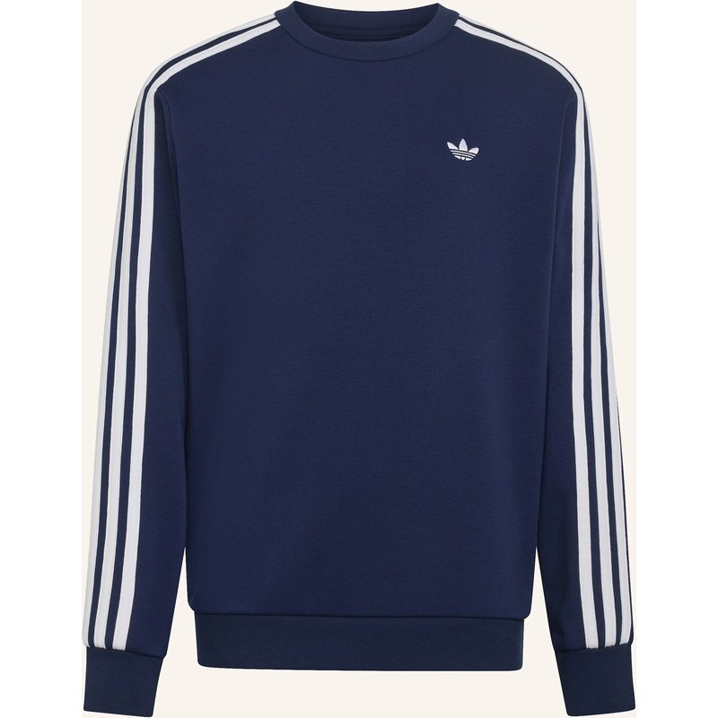 Adidas Originals Lockeres 3-Streifen Rundhals-Sweatshirt blau