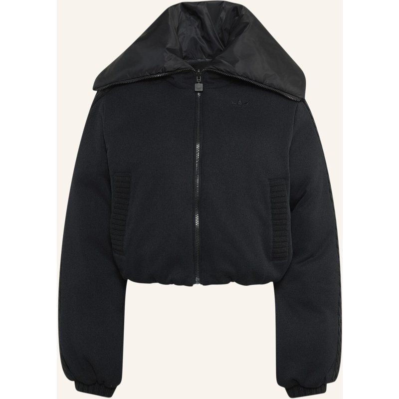 Adidas Originals Puffer Jacke, Gewirktes Material schwarz