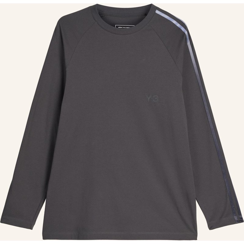 Y-3 Y-3 Oversize Longsleeve T-Shirt Mit Farbverlaufsstreifen grau