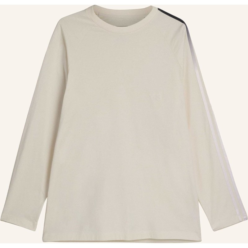 Y-3 Y-3 Oversize Longsleeve T-Shirt Mit Farbverlaufsstreifen weiss