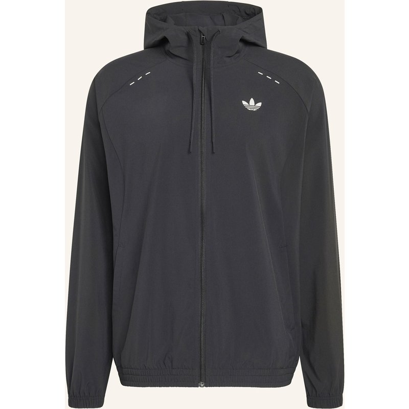 Adidas Originals Tech Trefoil Essentials Originals Jacke, Kapuze, Durchgehender Reissverschluss schwarz