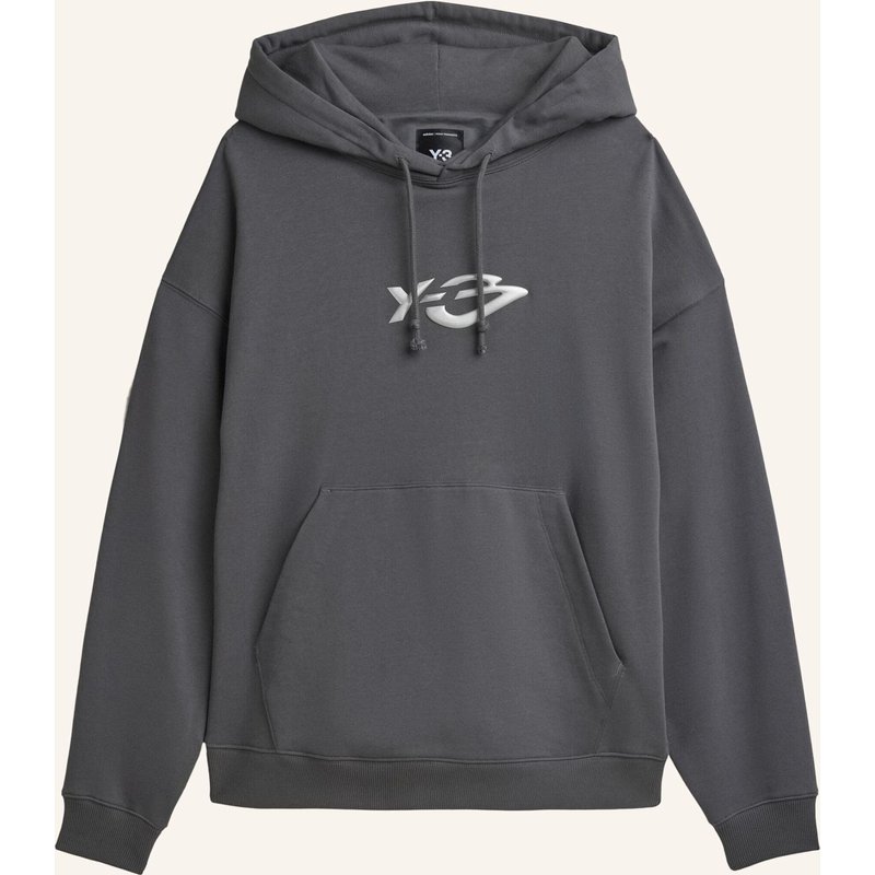 Y-3 Y-3 Liquid Logo Kapuzenjacke, French Terry grau