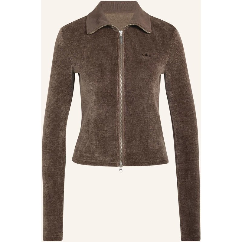Adidas Originals Prem Ess Chenille Cardigan, Reissverschluss braun