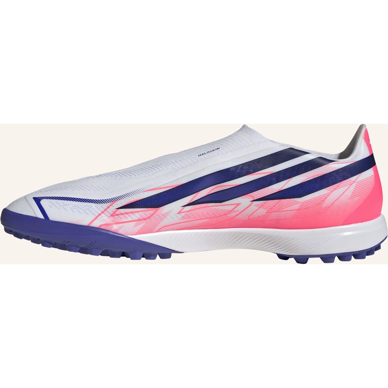 Adidas f50 Hyperfast League Fussballschuh, Hybridrasen, Ohne Schnürsenkel weiss