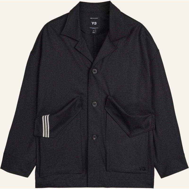 Y-3 Y-3 Chore Wollmantel schwarz