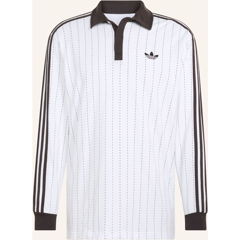 Adidas Originals Poloshirt, Nadelstreifen, Langärmelig weiss