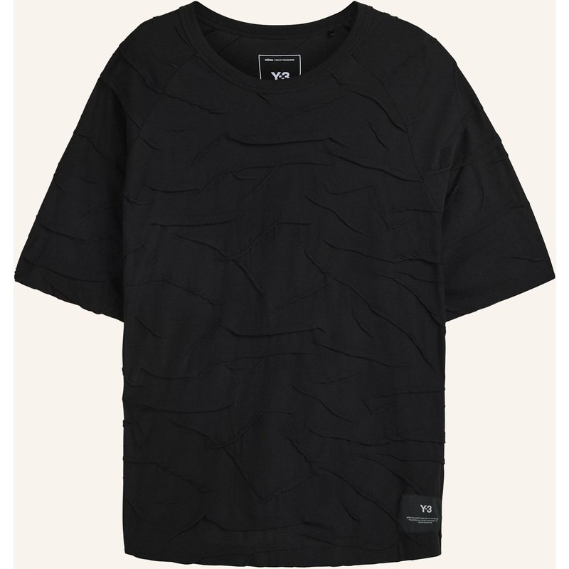 Y-3 Y-3 T-Shirt, Plissiert schwarz