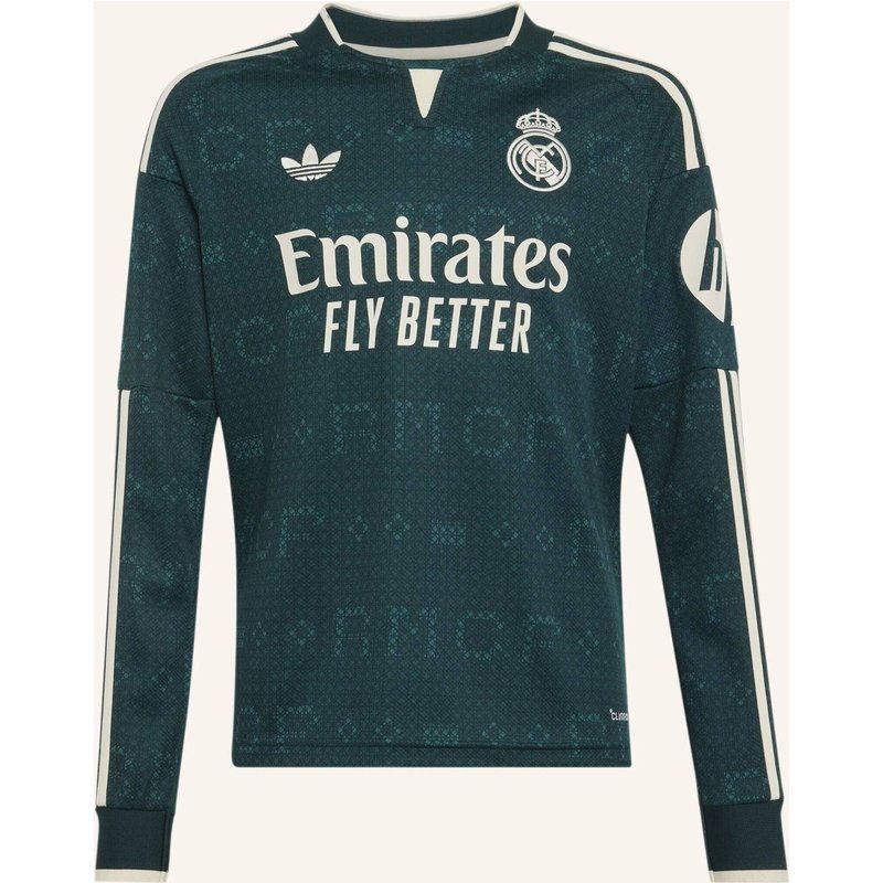 Adidas Real Madrid 26/27 Kids Langärmeliges Auswärtstrikot gruen