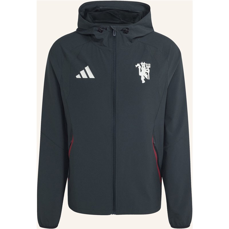 Adidas Machchester United Tiro Travel Windbreaker, Durchgehender Reissverschluss gruen