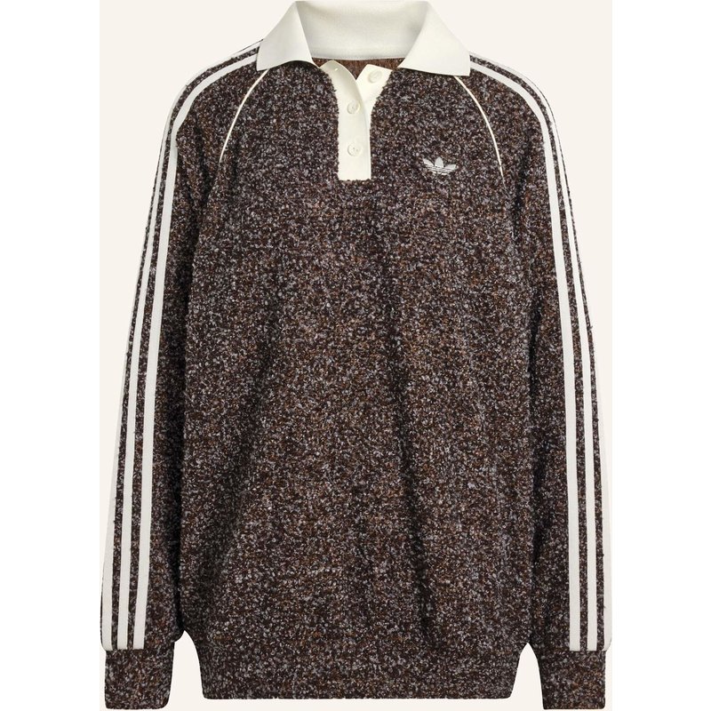 Adidas Originals Adidas Originals Bouclé Poloshirt, Oversized, Rundhalsausschnitt braun
